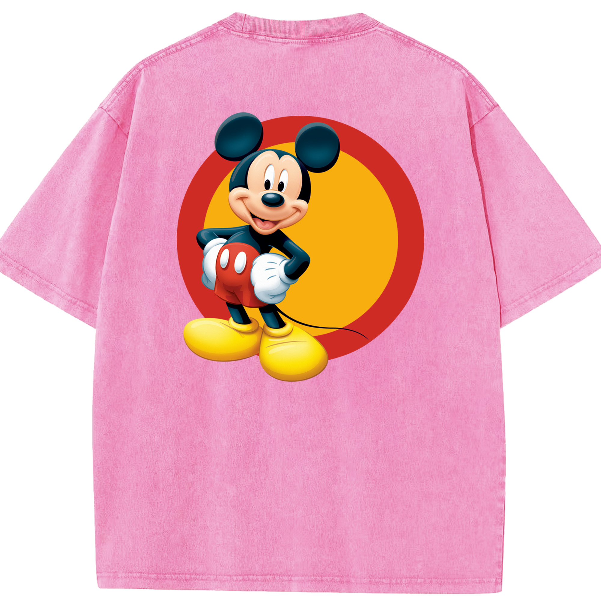 （画像用） ミッキーマウス Mickey Mouse 綿100% ヴィンテージ風 半袖Tシャツ（背面プリント）